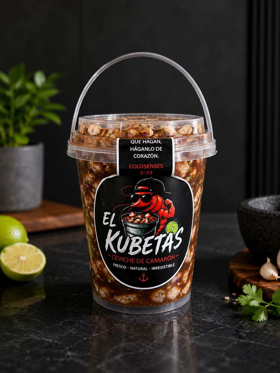 Kubeta de ceviche de camarón